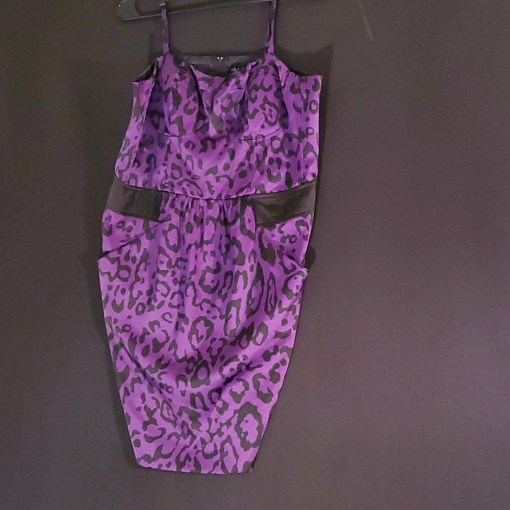 Purple Leopard Print party Dress